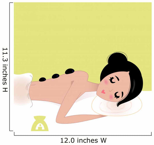 Beautiful Spa Woman Enjoying Stone Therapy Wall Mural