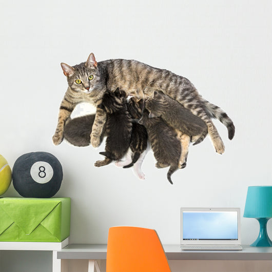 Cat Family - Cat and Her Kittens Wall Decal