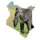 Kenya Map Elephant Wall Decal