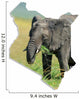 Kenya Map Elephant Wall Decal