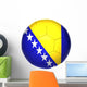 Football Ball with Bosnia and Herzegovina Flag Wall Decal