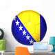 Football Ball with Bosnia and Herzegovina Flag Wall Decal