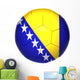Football Ball with Bosnia and Herzegovina Flag Wall Decal