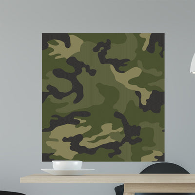 Micro Pattern Camouflage Seamless Wall Decal shown on a wall