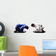 judokas fighters fighting men silhouettes Wall Decal