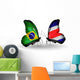 Two Butterflies with Flags  Brazil and Costa Rica Wall Decal