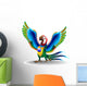 Macaw Cartoon with Brazil Flag Colors Wall Decal