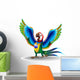 Macaw Cartoon with Brazil Flag Colors Wall Decal