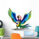 Macaw Cartoon with Brazil Flag Colors Wall Decal