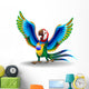 Macaw Cartoon with Brazil Flag Colors Wall Decal