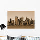 Manhattan skyline sepia toned Wall Mural