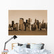 Manhattan skyline sepia toned Wall Mural