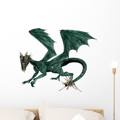 Green Dragon shown on a wall