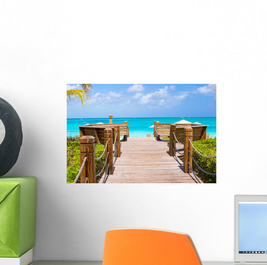 Beautiful tropical landscape on Providenciales Island in the Wall Mural