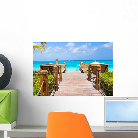 Beautiful tropical landscape on Providenciales Island in the Wall Mural