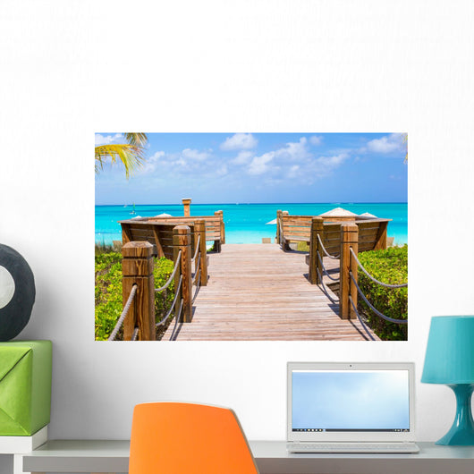 Beautiful tropical landscape on Providenciales Island in the Wall Mural