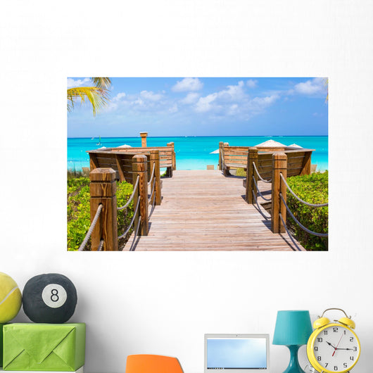 Beautiful tropical landscape on Providenciales Island in the Wall Mural