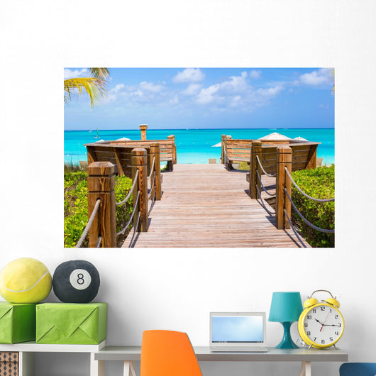 Beautiful tropical landscape on Providenciales Island in the Wall Mural