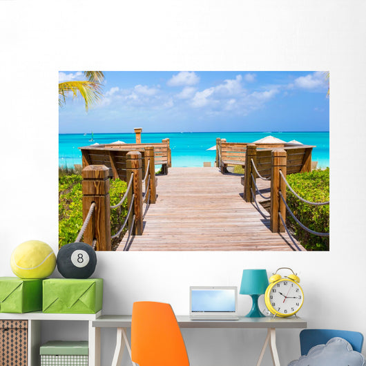 Beautiful tropical landscape on Providenciales Island in the Wall Mural