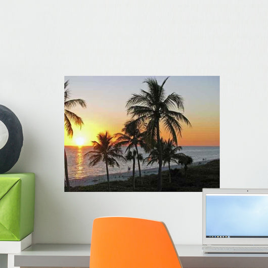 Sunset over Ocean Tropical Wall Decal