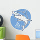 Evil Shark Warning Sign Wall Decal