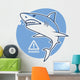Evil Shark Warning Sign Wall Decal