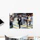 Blurred People Crossing Street Wall Decal