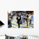Blurred People Crossing Street Wall Decal