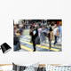 Blurred People Crossing Street Wall Decal