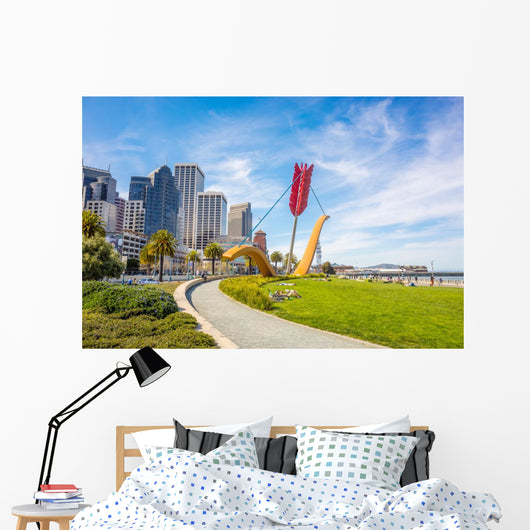 Cupid's Span Statue Wall Mural