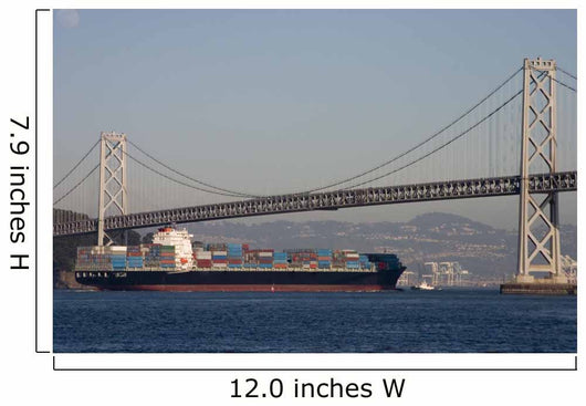 Container Ship under Bridge Wall Mural
