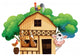 A farmhouse with animals Wall Decal