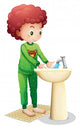 Young Boy Washing His