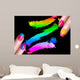 Red Nail Polish and Mineral Colorful Eye Shadow Wall Mural