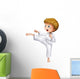 A brave boy doing his karate moves Wall Decal