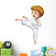 A brave boy doing his karate moves Wall Decal
