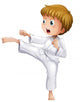 A brave boy doing his karate moves Wall Decal