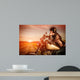 Biker girl on a motorcycle Wall Mural