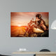 Biker girl on a motorcycle Wall Mural