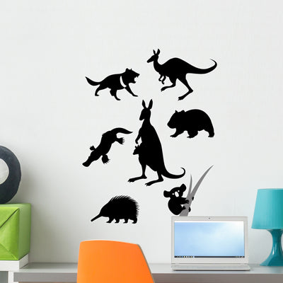 Australian Animals Wall Stickers shown on a wall