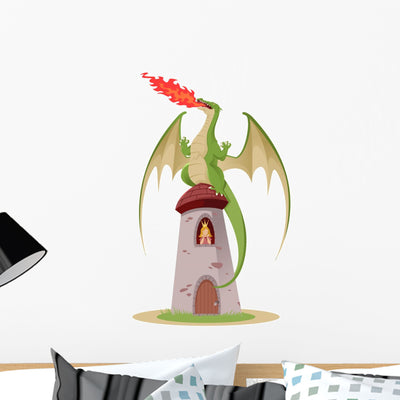 Dragon with Princess Rower shown on a wall
