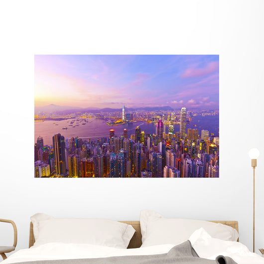 Hong Kong Sunset Wall Mural