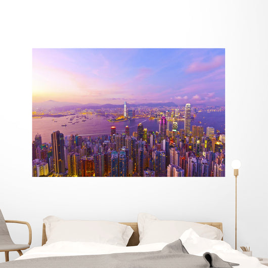 Hong Kong Sunset Wall Mural