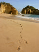 Albufeira - footprints in the sand Wall Mural