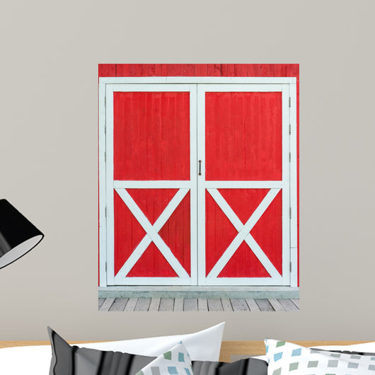 Red Old Barn Door
