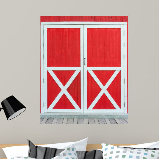 Red Old Barn Door