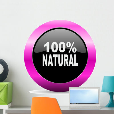Natural Pink Glossy Icon Wall Decal shown on a wall