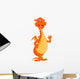 Cute Fire Dragon Cartoon Waving Wall Decal