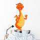 Cute Fire Dragon Cartoon Waving Wall Decal