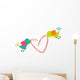 Birds with Heart Shaped Wall Decal